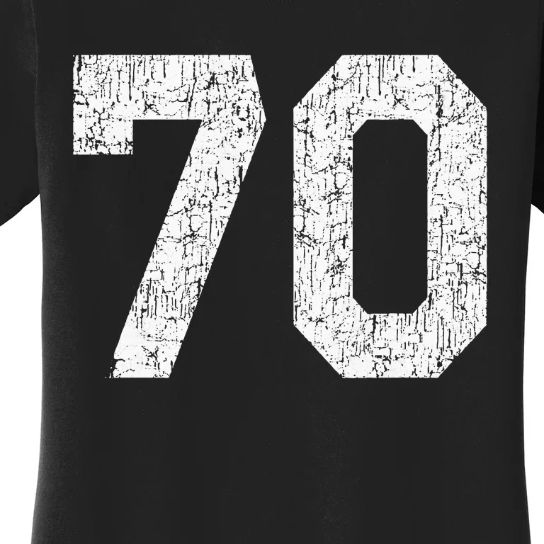 Jersey Uniform Number 70 Athletic Style Sports Graphic Women's T-Shirt