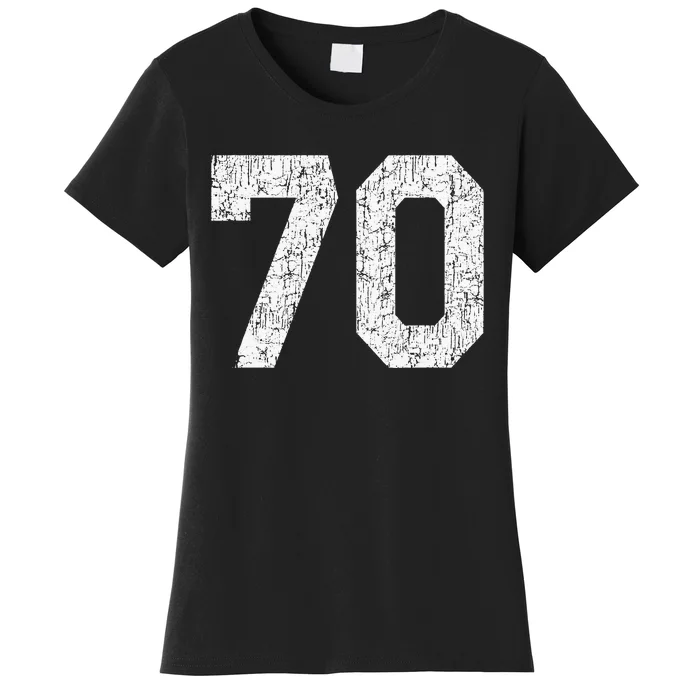 Jersey Uniform Number 70 Athletic Style Sports Graphic Women's T-Shirt