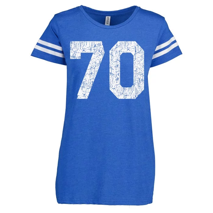 Jersey Uniform Number 70 Athletic Style Sports Graphic Enza Ladies Jersey Football T-Shirt