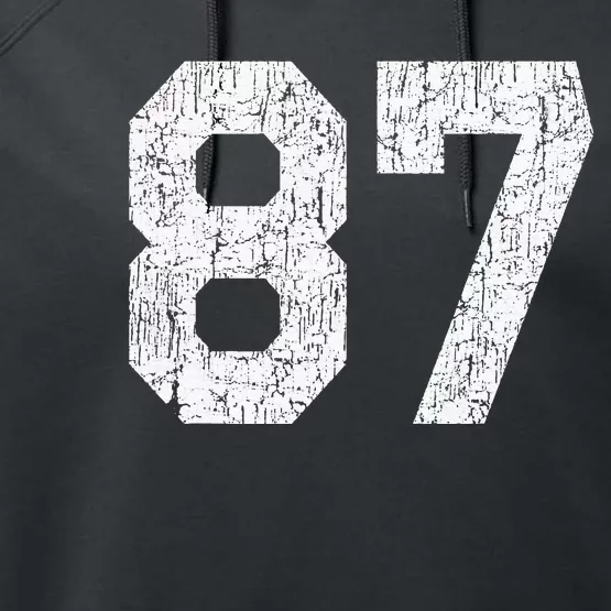 Jersey Uniform Number 87 Athletic Style Sports Graphic Performance Fleece Hoodie