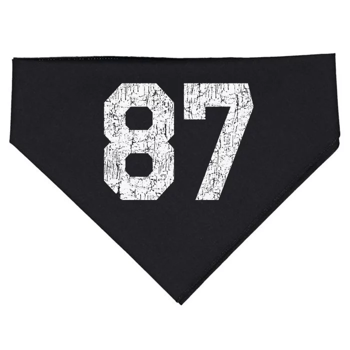 Jersey Uniform Number 87 Athletic Style Sports Graphic USA-Made Doggie Bandana