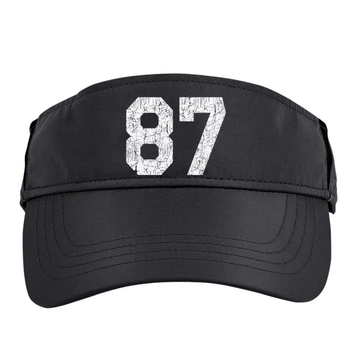 Jersey Uniform Number 87 Athletic Style Sports Graphic Adult Drive Performance Visor