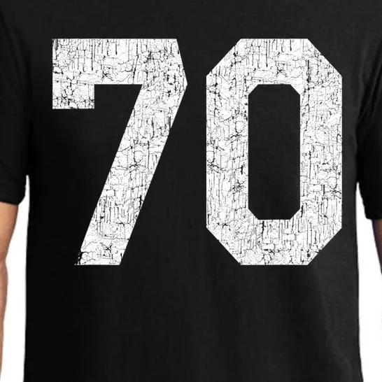 Jersey Uniform Number #70 Athletic Style Sports Graphic Pajama Set