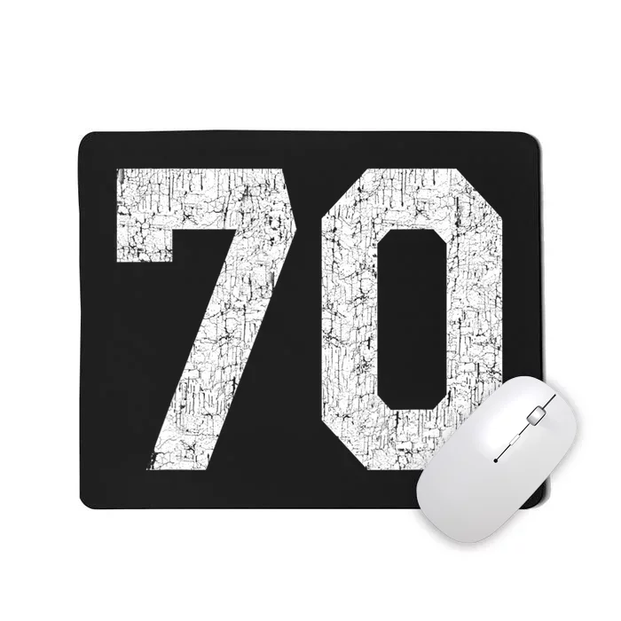 Jersey Uniform Number #70 Athletic Style Sports Graphic Mousepad