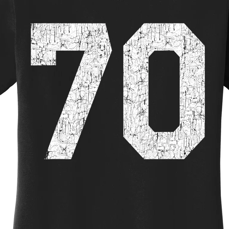 Jersey Uniform Number #70 Athletic Style Sports Graphic Women's T-Shirt