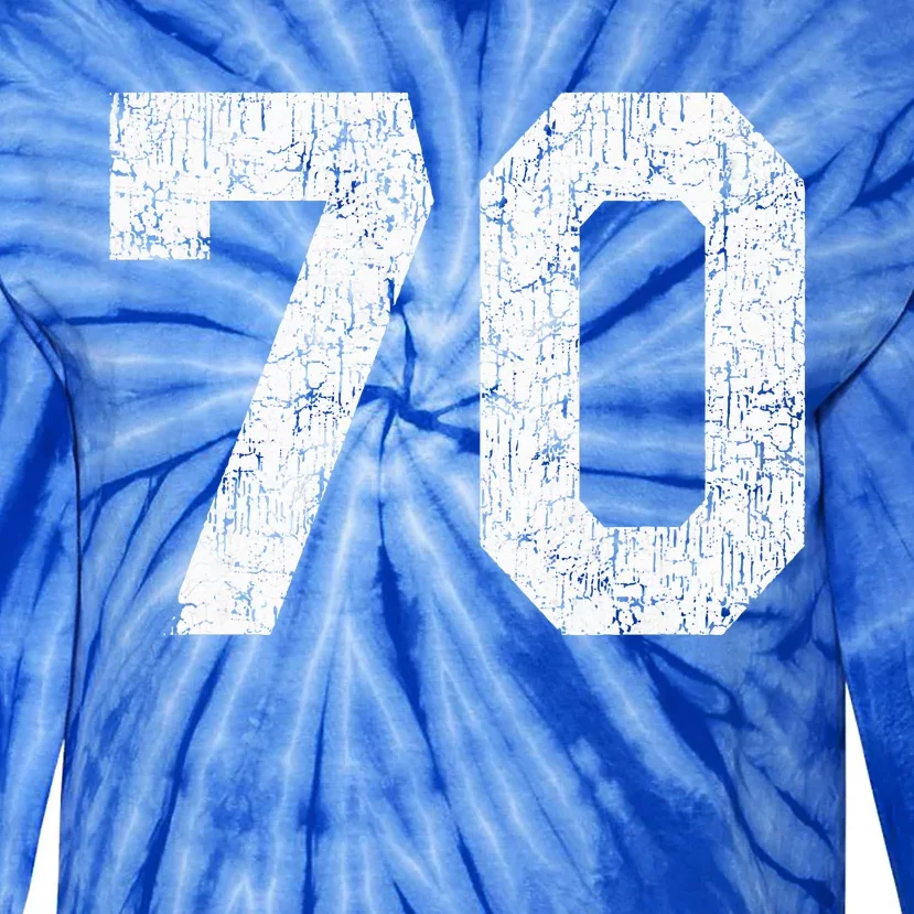 Jersey Uniform Number 70 Athletic Style Sports Tie-Dye Long Sleeve Shirt