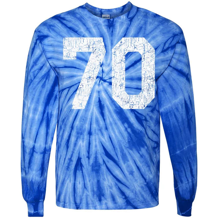 Jersey Uniform Number 70 Athletic Style Sports Tie-Dye Long Sleeve Shirt