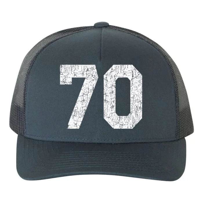 Jersey Uniform Number 70 Athletic Style Sports Yupoong Adult 5-Panel Trucker Hat