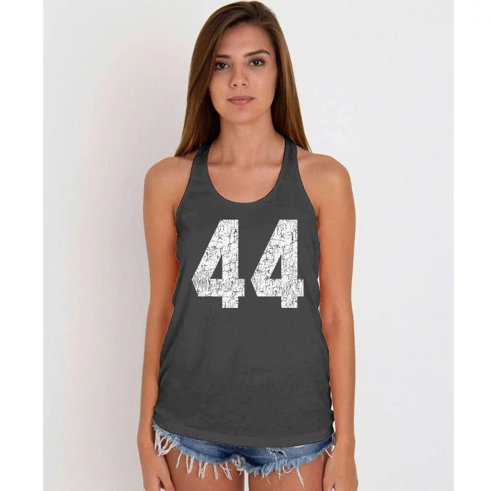 Jersey Uniform Number 44 Athletic Style Sports Graphic Women's Knotted Racerback Tank