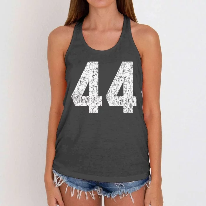 Jersey Uniform Number 44 Athletic Style Sports Graphic Women's Knotted Racerback Tank