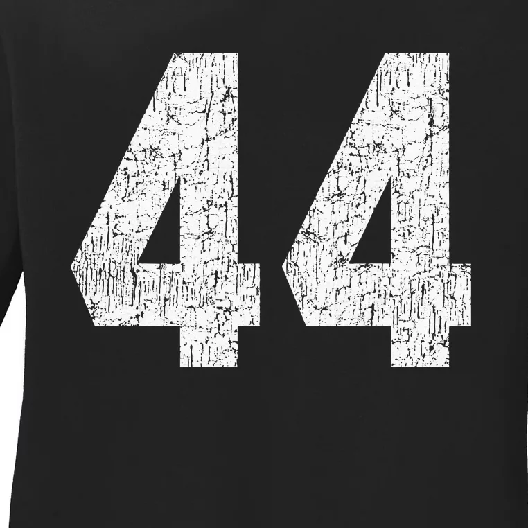 Jersey Uniform Number 44 Athletic Style Sports Graphic Ladies Long Sleeve Shirt