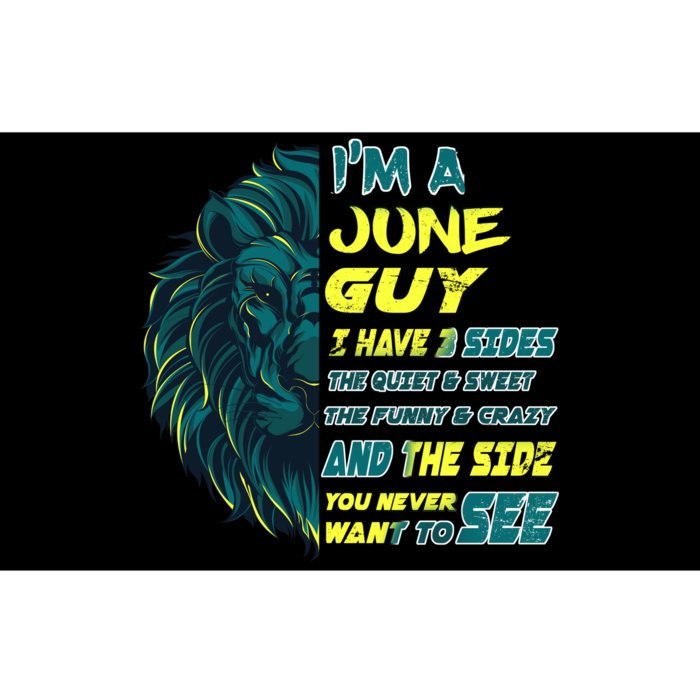 June Birthday Guy Has 3 Sides Sweet Funny Crazy Bumper Sticker