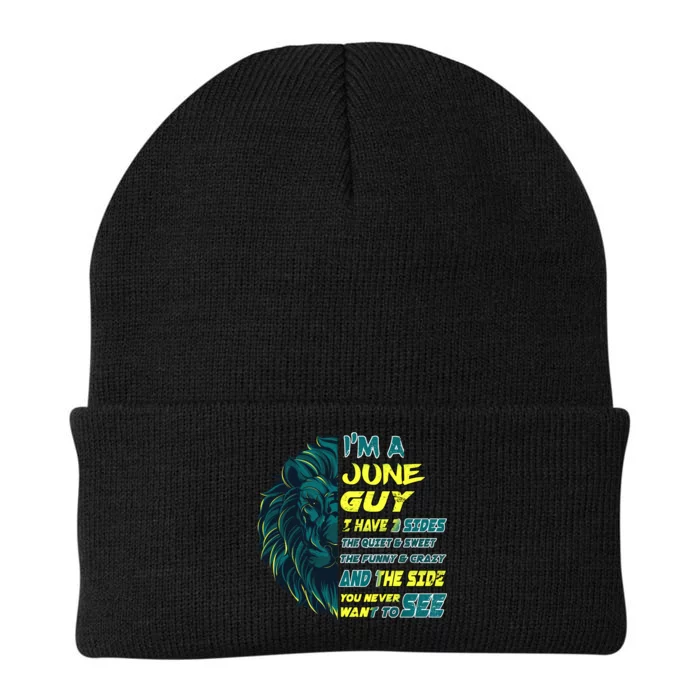 June Birthday Guy Has 3 Sides Sweet Funny Crazy Knit Cap Winter Beanie