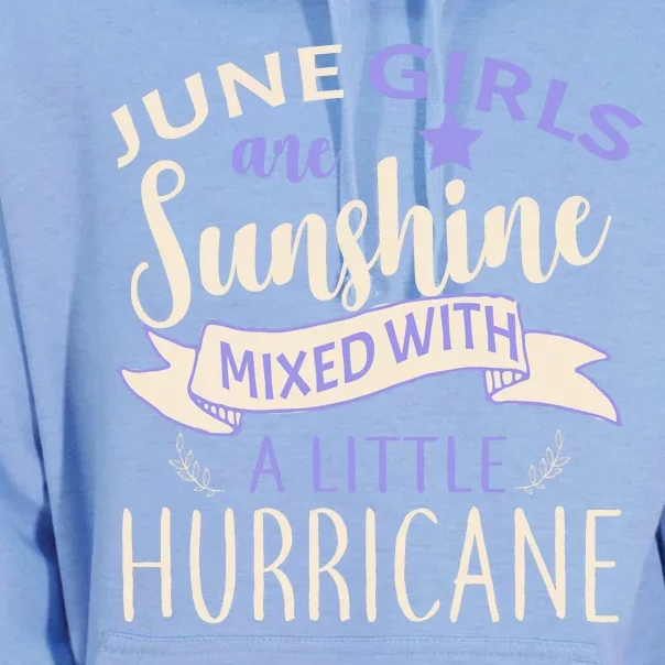 June Girls Are Sunshine Mixed With Hurricane Unisex Surf Hoodie