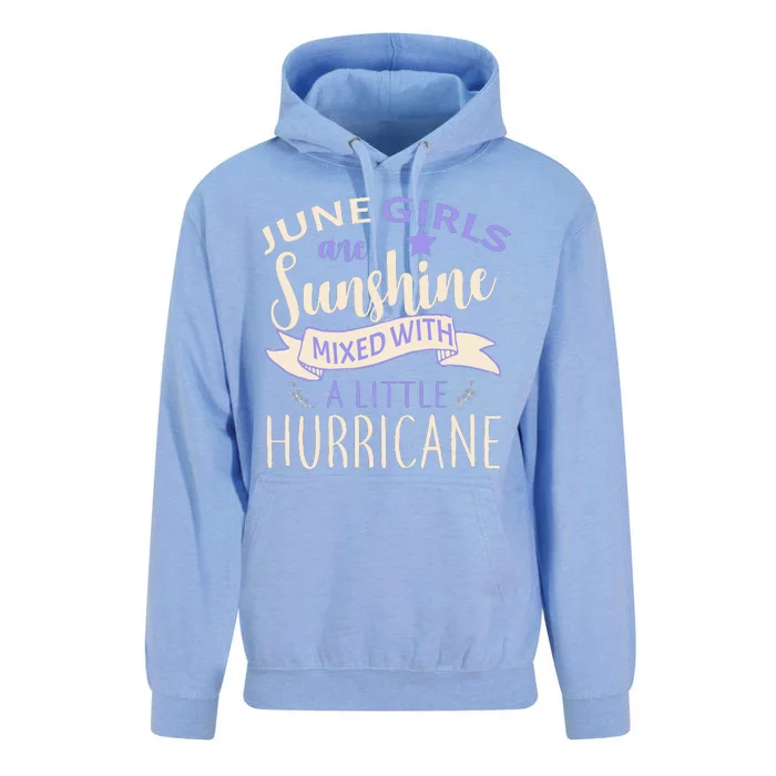 June Girls Are Sunshine Mixed With Hurricane Unisex Surf Hoodie