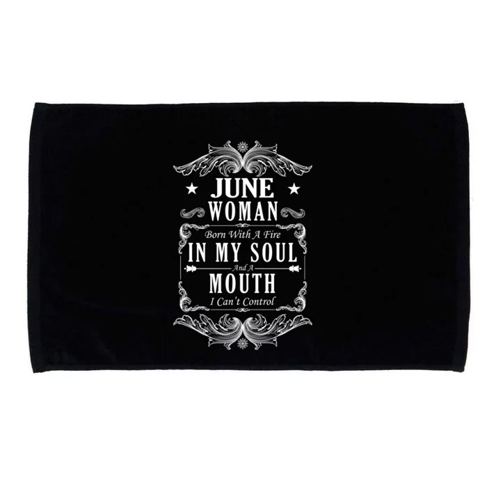 June Woman Funny Birthday Microfiber Hand Towel