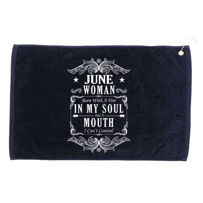 June Woman Funny Birthday Grommeted Golf Towel