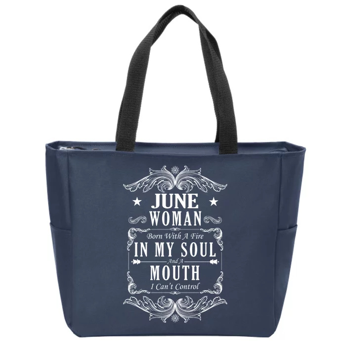 June Woman Funny Birthday Zip Tote Bag