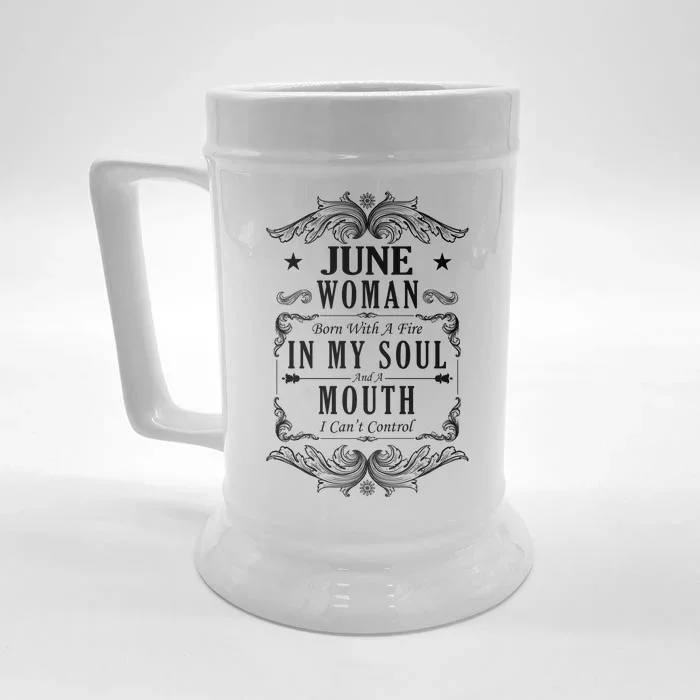 June Woman Funny Birthday Front & Back Beer Stein