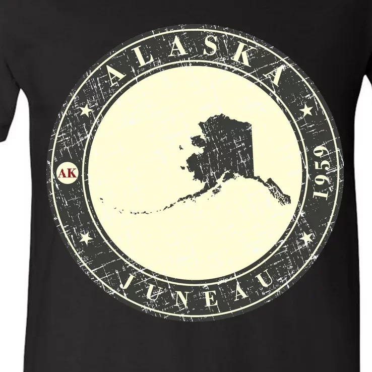 Juneau Alaska Retro V-Neck T-Shirt