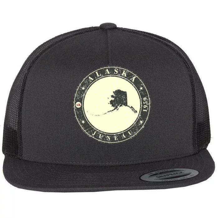 Juneau Alaska Retro Flat Bill Trucker Hat