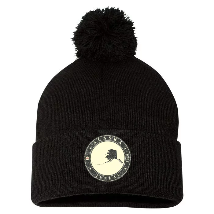 Juneau Alaska Retro Pom Pom 12in Knit Beanie