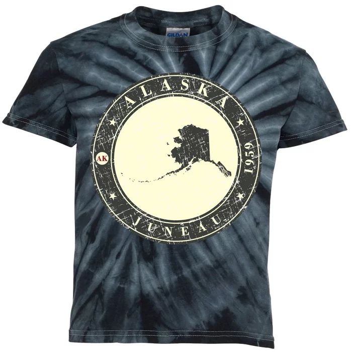 Juneau Alaska Retro Kids Tie-Dye T-Shirt