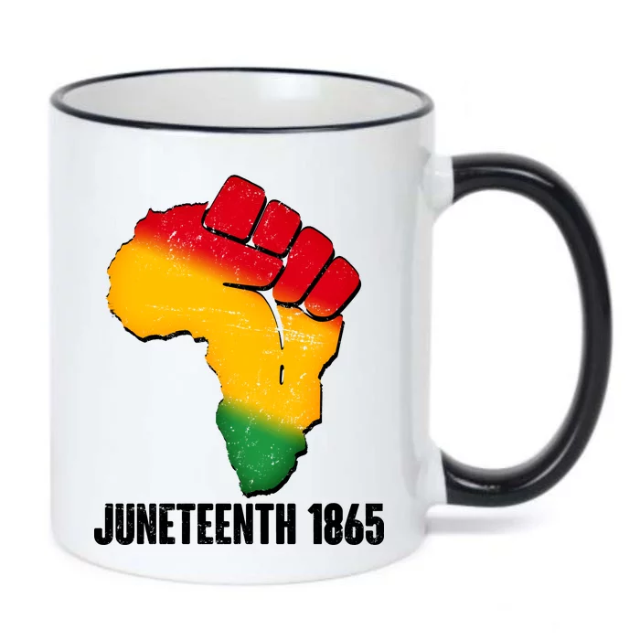 Juneteenth 1865 Africa Map Fist Black Color Changing Mug