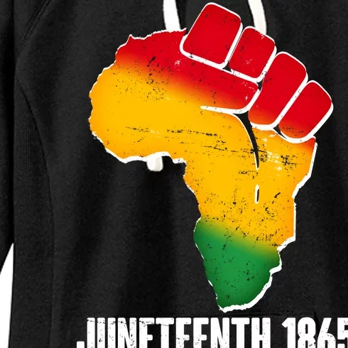 Juneteenth 1865 Africa Map Fist Women's Fleece Hoodie