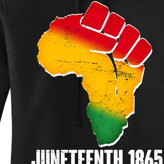 Juneteenth 1865 Africa Map Fist Women's Pullover Hoodie