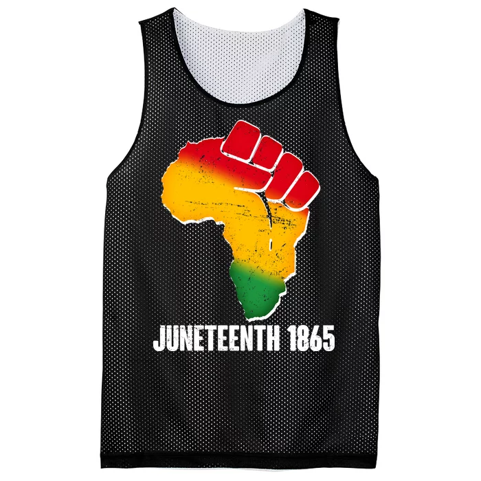 Juneteenth 1865 Africa Map Fist Mesh Reversible Basketball Jersey Tank