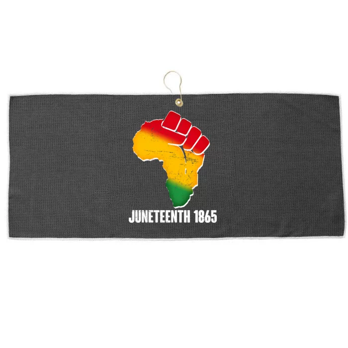 Juneteenth 1865 Africa Map Fist Large Microfiber Waffle Golf Towel