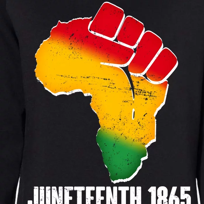 Juneteenth 1865 Africa Map Fist Womens California Wash Sweatshirt