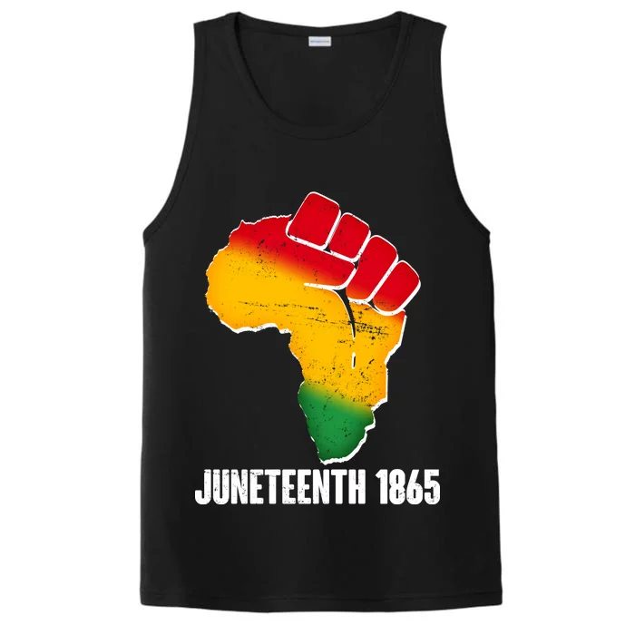 Juneteenth 1865 Africa Map Fist Performance Tank