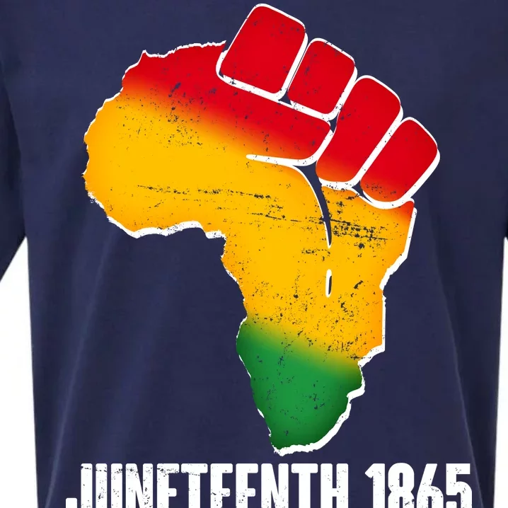 Juneteenth 1865 Africa Map Fist Sueded Cloud Jersey T-Shirt