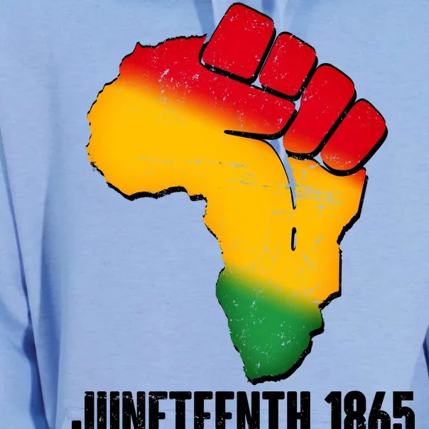 Juneteenth 1865 Africa Map Fist Unisex Surf Hoodie