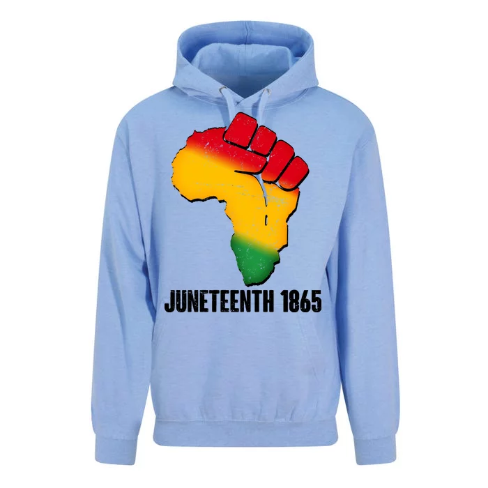 Juneteenth 1865 Africa Map Fist Unisex Surf Hoodie