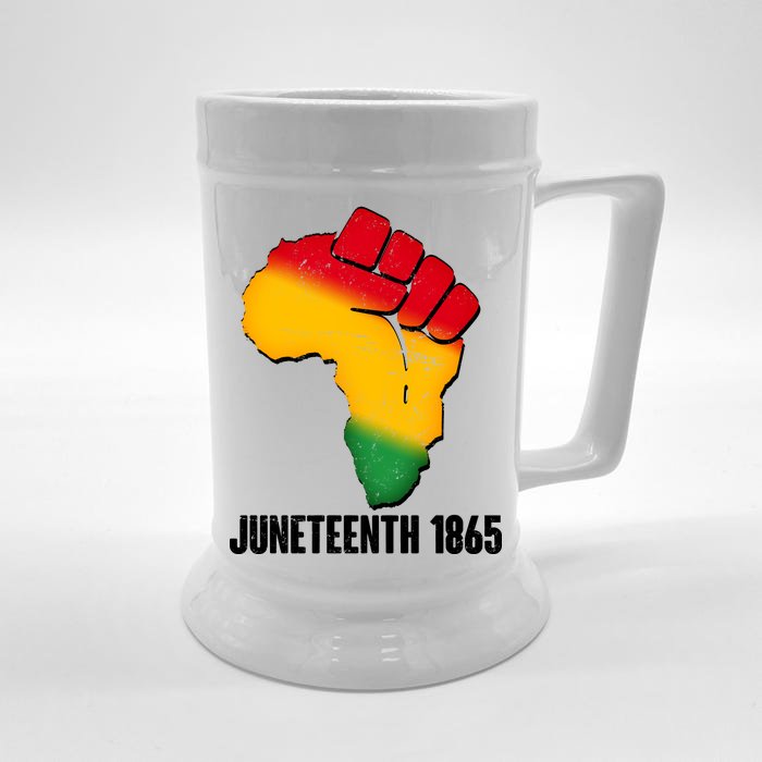 Juneteenth 1865 Africa Map Fist Front & Back Beer Stein