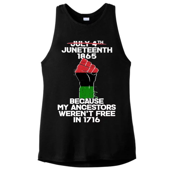 Juneteenth 1865 American African Freedom Day Ladies Tri-Blend Wicking Tank