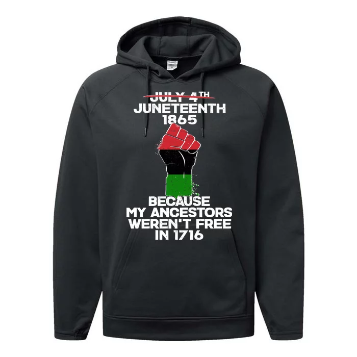 Juneteenth 1865 American African Freedom Day Performance Fleece Hoodie