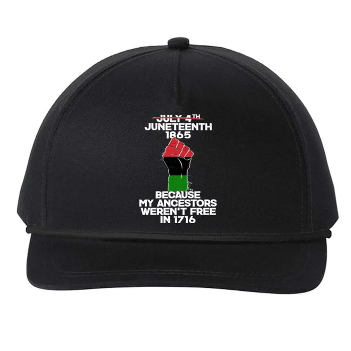 Juneteenth 1865 American African Freedom Day Snapback Five-Panel Rope Hat