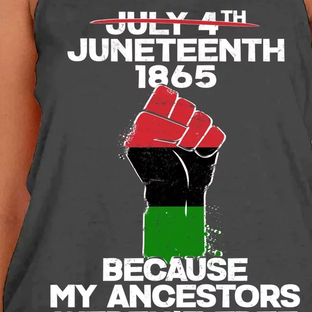 Juneteenth 1865 American African Freedom Day Women's Knotted Racerback Tank