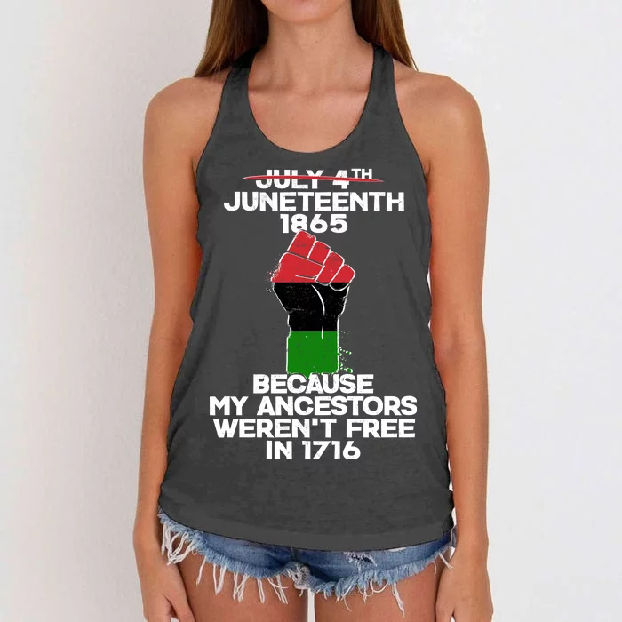 Juneteenth 1865 American African Freedom Day Women's Knotted Racerback Tank