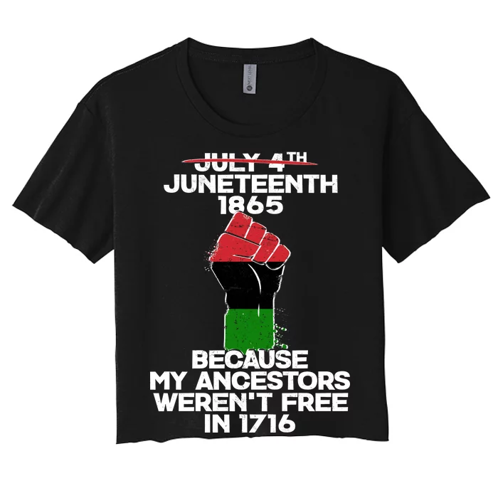 Juneteenth 1865 American African Freedom Day Women's Crop Top Tee