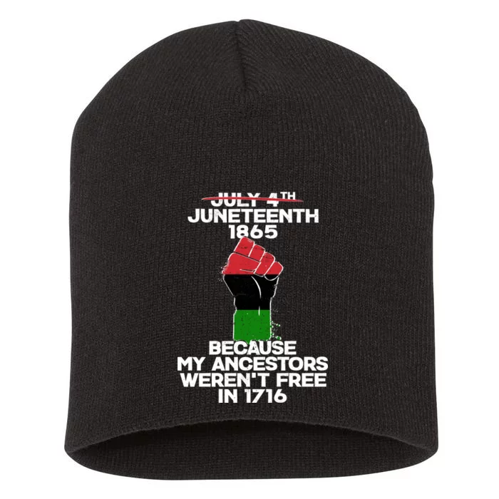 Juneteenth 1865 American African Freedom Day Short Acrylic Beanie