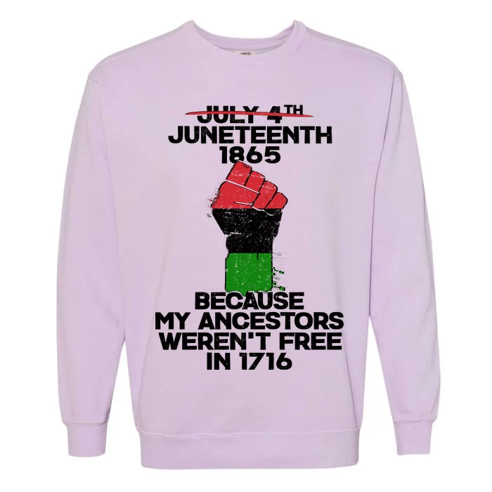 Juneteenth 1865 American African Freedom Day Garment-Dyed Sweatshirt