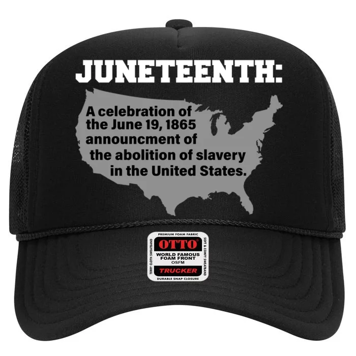 Juneteenth 1865 Celebrates Black African American High Crown Mesh Trucker Hat