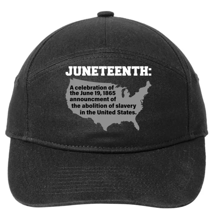 Juneteenth 1865 Celebrates Black African American 7-Panel Snapback Hat