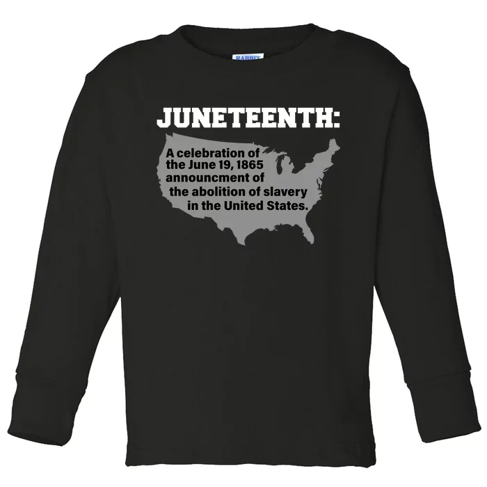 Juneteenth 1865 Celebrates Black African American Toddler Long Sleeve Shirt