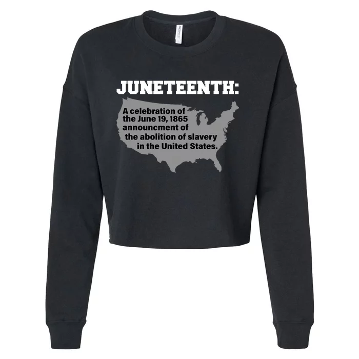 Juneteenth 1865 Celebrates Black African American Cropped Pullover Crew